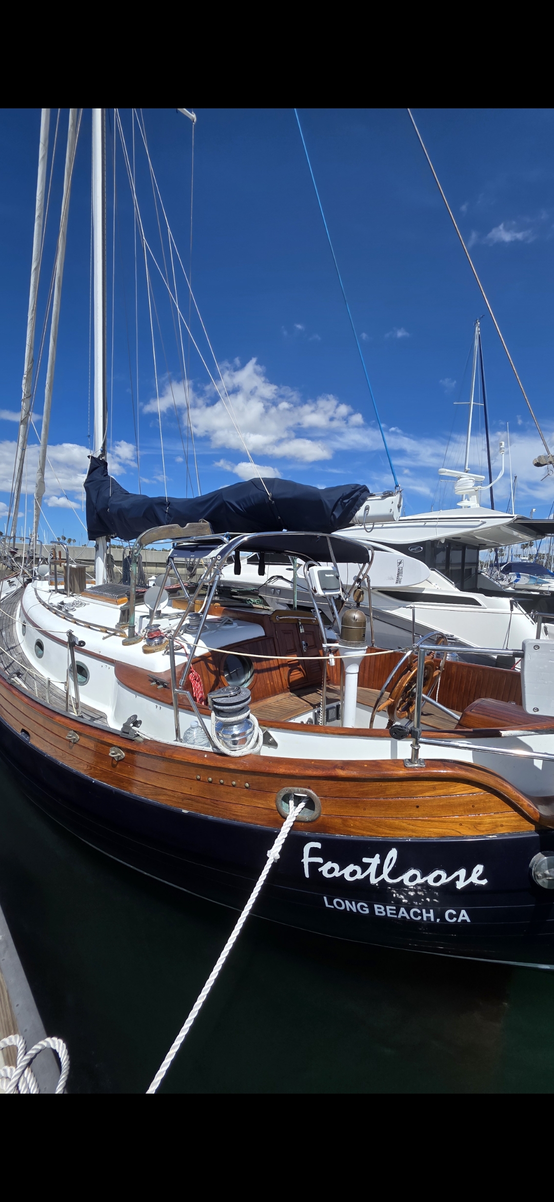 Classic sloop teak brightwork